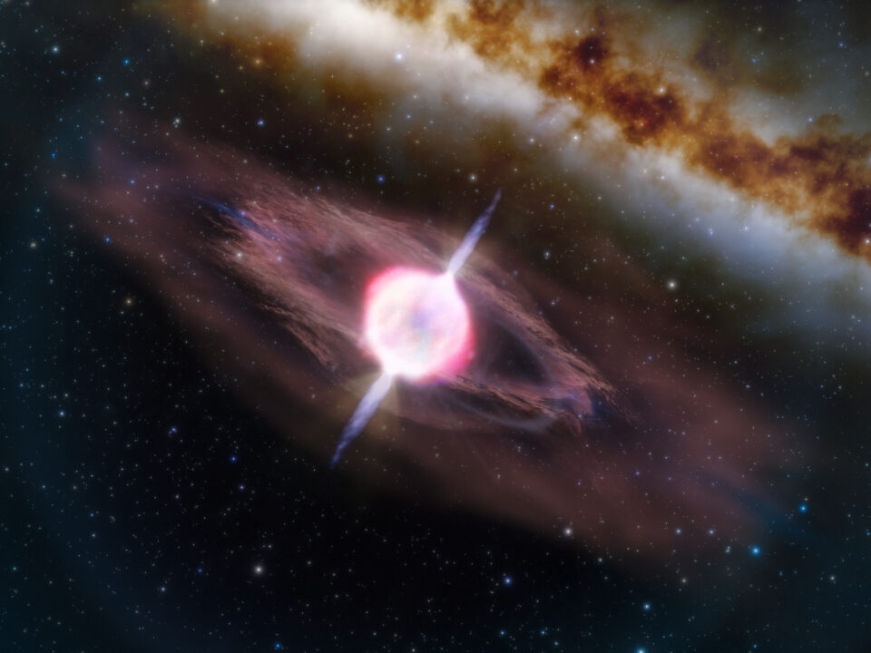 A collapsing star that is producing two short gamma-ray jets